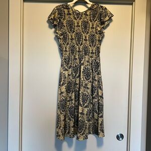 Open back floral fit and flare dress